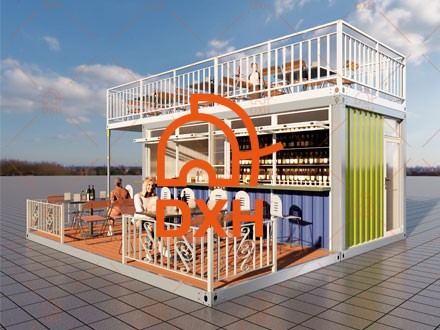 Bar pop-up de dois andares com terraço na cobertura